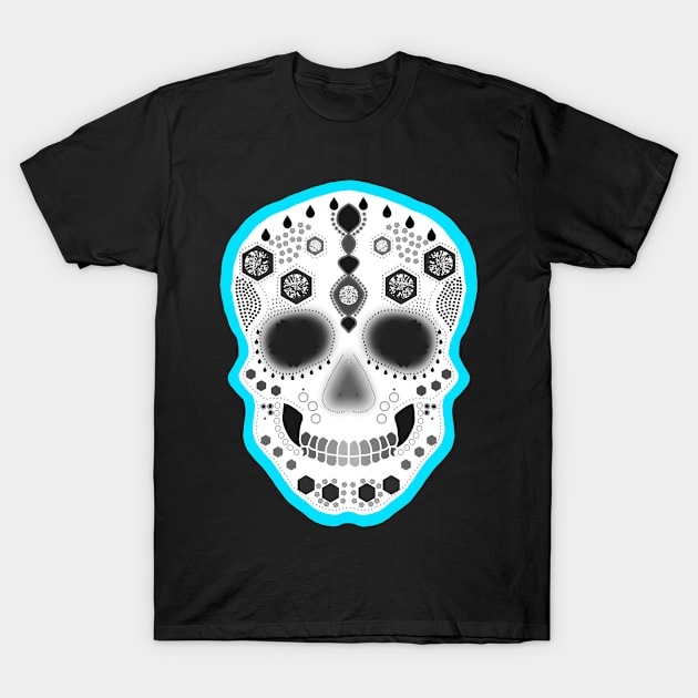 Blue Sugar Skull T-Shirt by Designs_by_KC